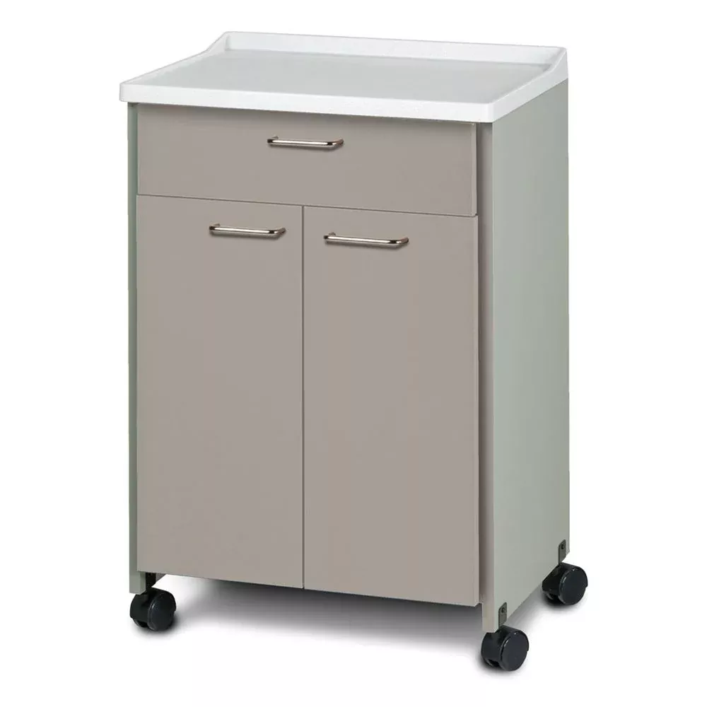 Clinton Mobile Treatment Cabinet, ABS Molded Top, 2 Door/1 Drawer Mobile Treatment Cabinet, ABS Molded Top, 2 Door/1 Drawer, Dark Cherry - 712240/NA/NA/CHERRY