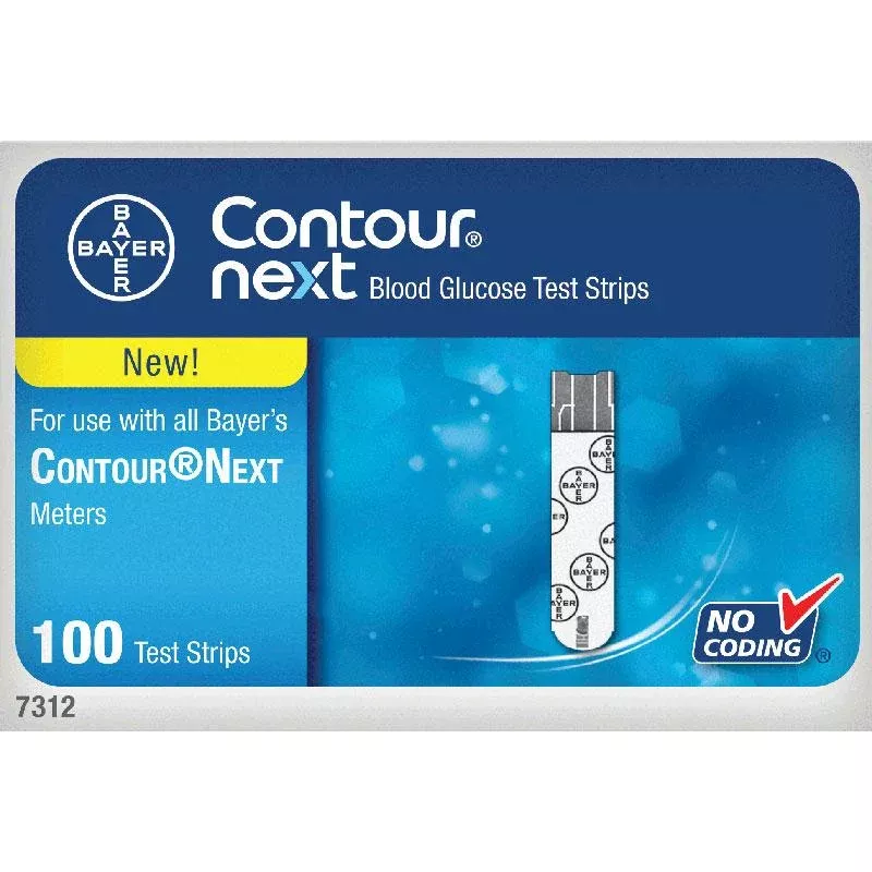 Contour Next Blood Glucose Test Strip (100 Count)- Count 100 / Box of 100