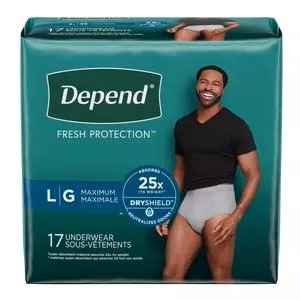 Depend Men's Fit-flex Max, Large.- Pack(age) of 17