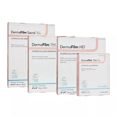 Dermarite 00239E - Hydrocolloid Dressing DermaFilm HD 4 X 4 Inch Square Sterile