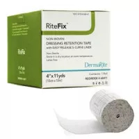 Dermarite 68411 - Dressing Retention Tape with Liner RiteFix™ Water Resistant Nonwoven 4 Inch X 11 Yard White NonSterile