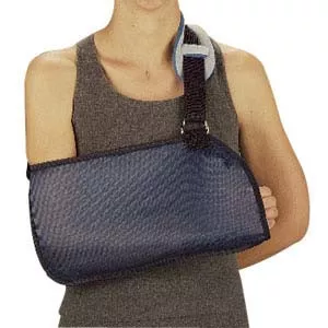 Deroyal A119903 - Deep Pocket Arm Sling with Hook and Loop Closure, Medium, Light Blue