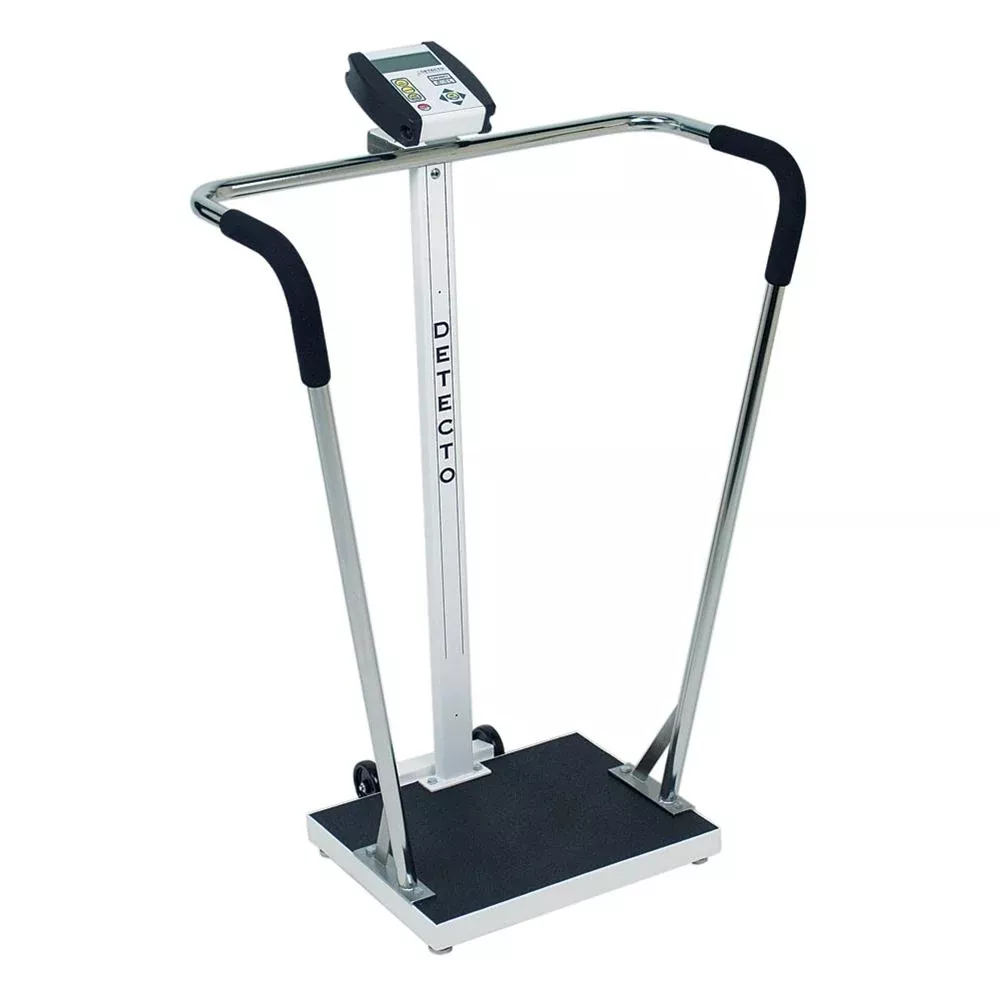 DETECTO Handrail Stand-On Scales Handrail Stand-On Scale, 18"W x 14"D - 78361