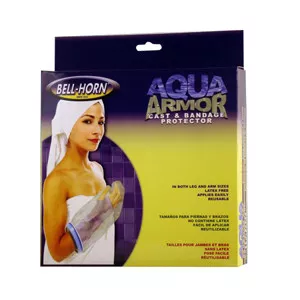DJO 30102 - Bell-Horn Aqua Armor Cast & Bandage Protector, 39", Transparent/Blue (Long Arm)