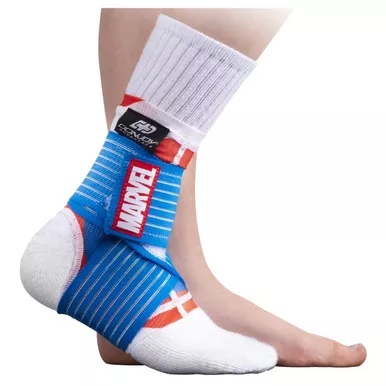 DJO DA161AV03-CAP-Y - DonJoy Advatange Marvel Figure 8 Ankle Support, Youth, Captain America