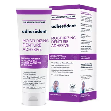Dr B Dental Solutions AD-003 - Adhesadent Denture Adhesive, 2.4 oz Tube