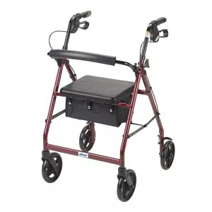 Drive Medical R728BL - 4-Wheel Rollator Blue, 7-1/2" Casters, Aluminum