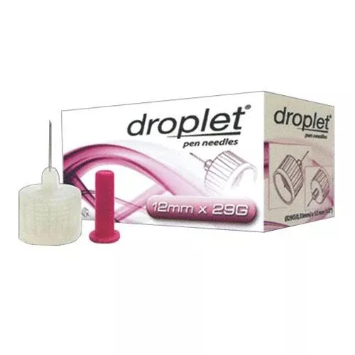 Droplet Pen Needle 29g (0.33mm) X 12mm (100 Count)- Box of 100