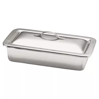 Dukal Tech-Med Stainless Steel Instrument Tray with Strap Handle Cover – 18/8 Stainless Steel, 8-7/8 x 5 x 2