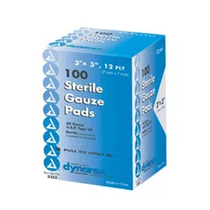 Dynarex 3353 - Sterile Gauze Pad 3" x 3", 12-Ply