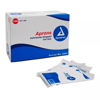 Dynarex 4403 - General Purpose Apron Dynarex White Disposable
