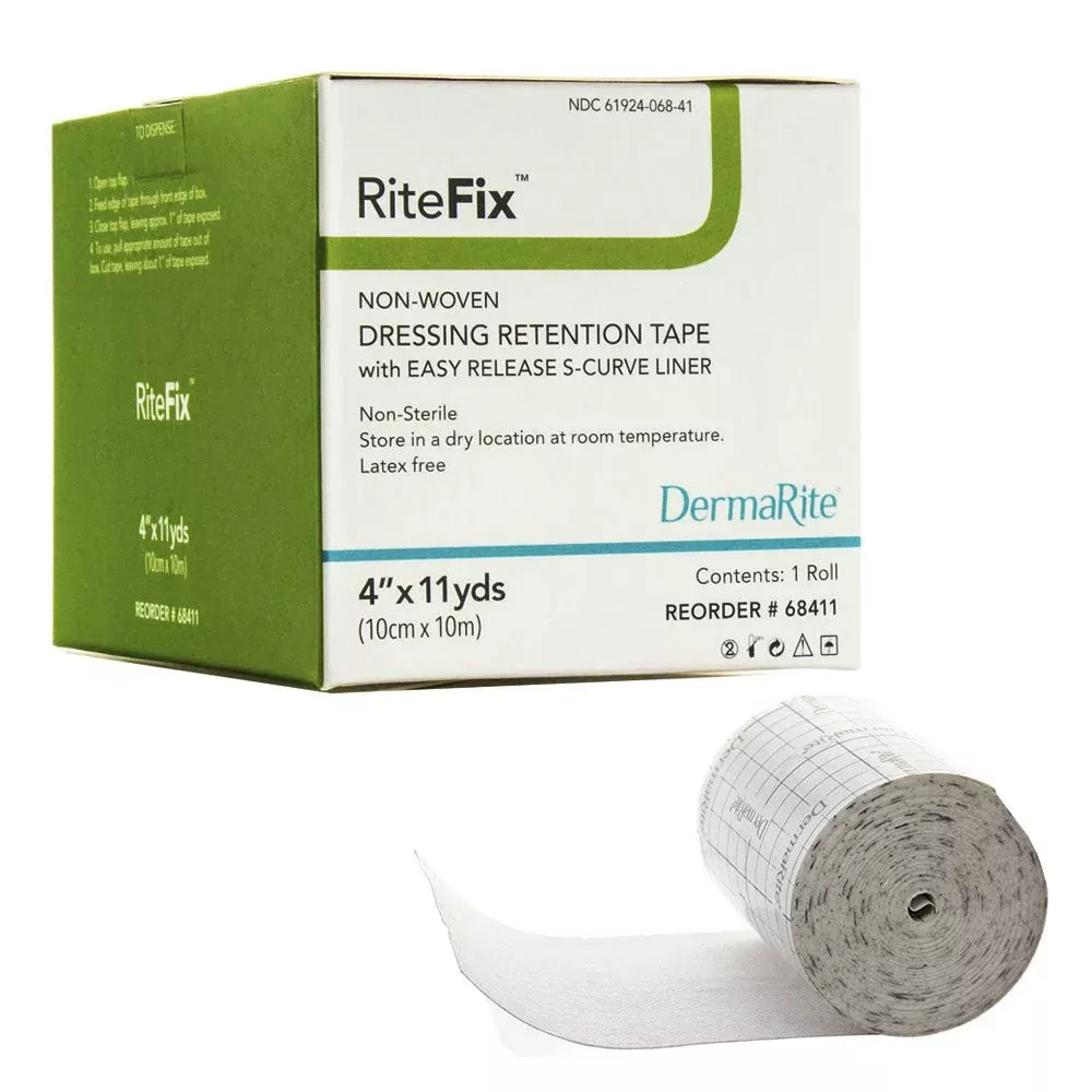 EA/1 - RiteFix Non-Woven Dressing Retention Tape with Easy Release Curve Liner, 4" x 11 ydsManufacturer #: 68411