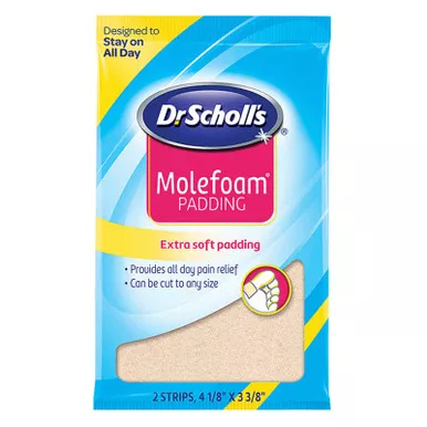 Emerson 86442981 - Dr. Scholl's Molefoam Padding Strips 4-1/8'' x 3-3/8'', 2-Pack
