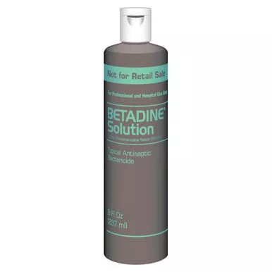 Emerson BSOL8P - Skin Prep Solution Betadine 8 oz. Bottle 10% Strength Povidone-Iodine NonSterile