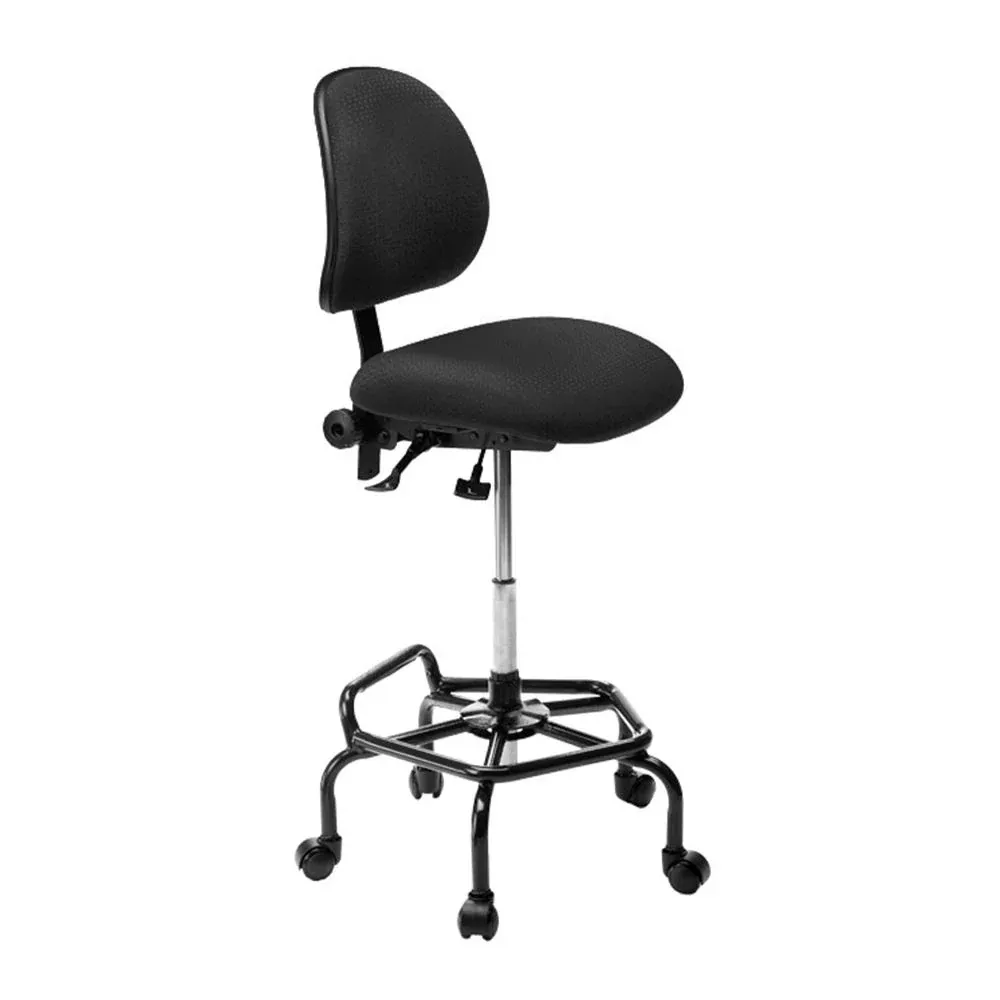 ergoCentric Industrial Stool ergoCentric Industrial Stool with Tilt and Glides, Black - 712873/NA/NA/BLK