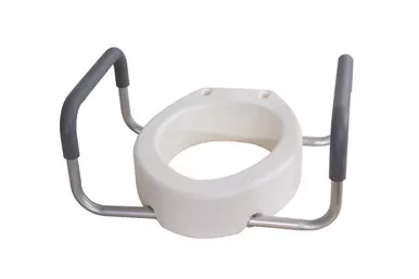 Essential Medical B5083 - Toilet Seat Riser with Removable Arms, Elongated