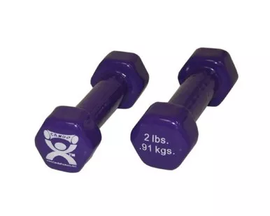 Fabrication Enterprises 10-0551-2 - Dumbbell Pair Hexagon Heads CanDo 2 lbs.