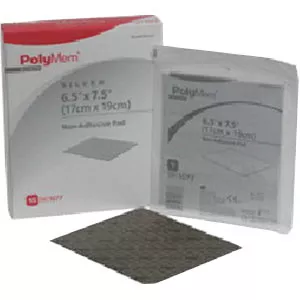 Ferris 1077 - Silver Foam Dressing PolyMem Silver 6-1/2 X 7-1/2 Inch Square Sterile