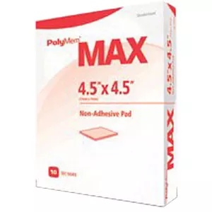 Ferris 5045 - Foam Dressing PolyMem Max 4-1/2 X 4-1/2 Inch Square Non-Adhesive without Border Sterile
