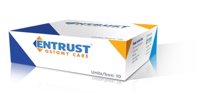 Fortis 121212F - Entrust 1 Piece Pre-cut 2-1/2" Stoma, Transparent, Filter, Standard Wear, 12" Closed End