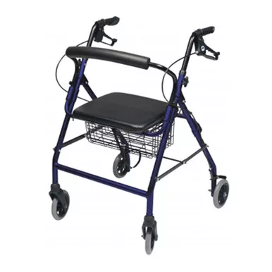GF Health RJ4318B - Walkabout Wide Four-Wheel Rollator, Royal Blue