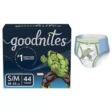 Goodnites Youth Pants For Boys Small/medium, Giga Pack.- Case of 44