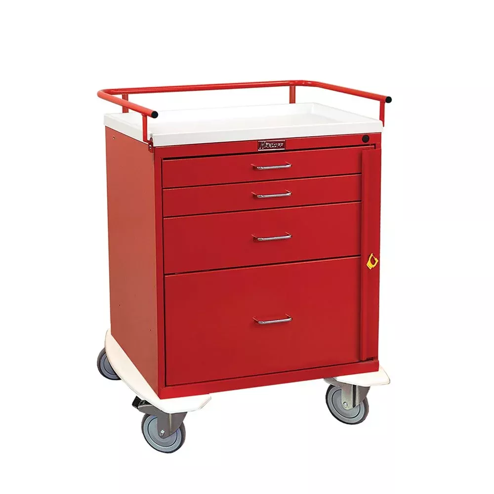Harloff Classic Line 4-Drawer Emergency Cart Classic 4-Drawer Emergency Cart, Yellow - 926505/YEL/NA