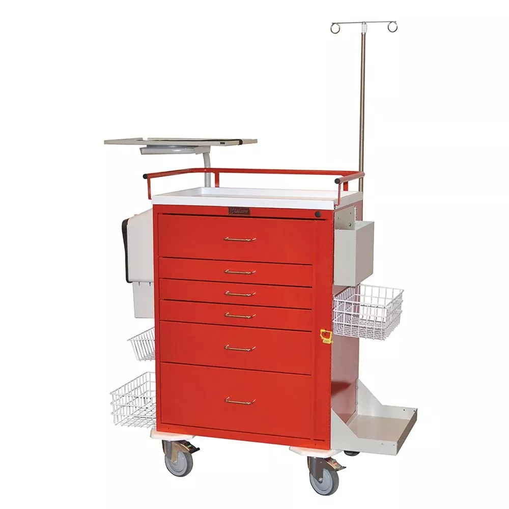 Harloff Classic Line 6-Drawer SuperStat Emergency Cart Classic 6-Drawer SuperStat ER Cart, Hammer Grey - 926508/HAMGRY/NA