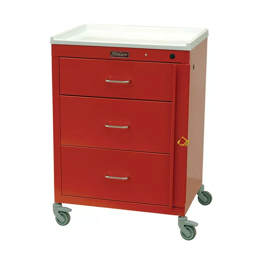 Harloff Mini24 3-Drawer Basic Emergency Cart Mini24 3-Drawer Basic ER Cart, Teal - 938779/TEA/NA