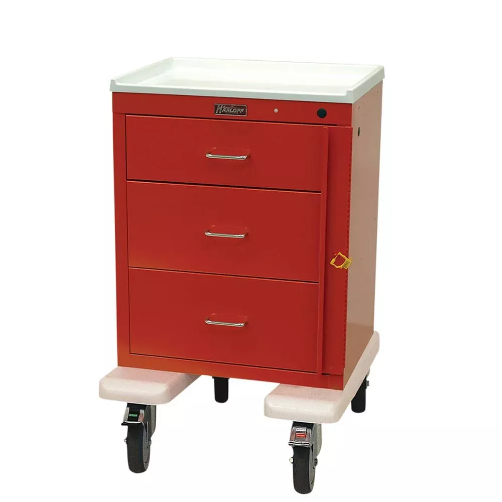 Harloff Mini24 3-Drawer Deluxe Emergency Cart Mini24 3-Drawer Deluxe ER Cart, Light Grey - 938753/LGRY/NA