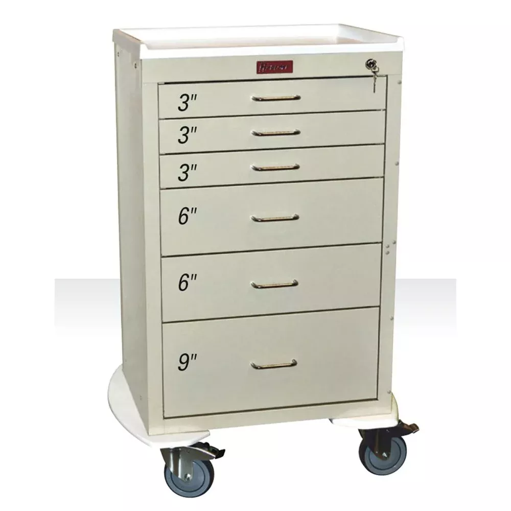 Harloff Mini24 6-Drawer Anesthesia Cart, Proximity Lock Mini24 6-Drawer Anesthesia Cart, Proximity Lock, Navy - 938727/NVY/NA