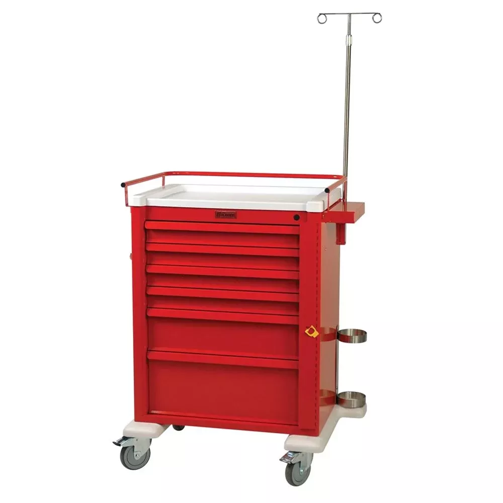 Harloff Universal Line 6-Drawer Emergency Cart with Accessory Package Universal 6-Drawer ER Cart w/Accessory Pkg., Hammer Green - 936675/HAMGRN/NA