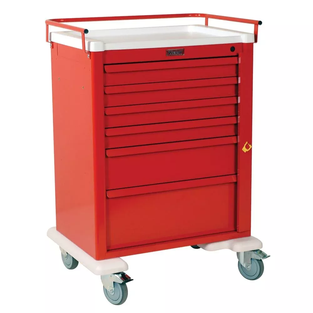 Harloff Universal Line 6-Drawer Tall Emergency Cart Universal 6-Drawer Tall Emergency Cart, Yellow - 712054/YELL/NA