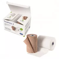 Hartmann 931687 - 2 Layer Compression Bandage System TwoPress 2 4 Inch X 7 Yard / 4 Inch X 8-9/10 Yard 40 mmHg Self-adherent Closure Tan / White NonSterile