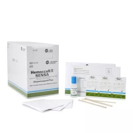 Hemocue Cancer Screening Test Kit Hemoccult Sensa Dispensapak™ Plus Colorectal Cancer Screening Fecal Occult Blood Test (FOBT) Stool Sample 40 Tests CLIA Waived - Box of 40 - 64130A-BX