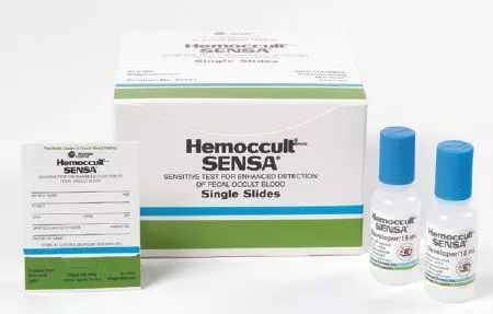 Hemocue Cancer Screening Test Kit Hemoccult Sensa Single Slides Colorectal Cancer Screening Fecal Occult Blood Test (FOBT) Stool Sample 100 Tests CLIA Waived - Box of 100 - 64151A-BX
