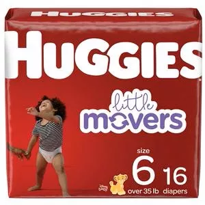 Huggies Little Movers Diapers, Size 6, Jumbo Pack- Pack(age) of 16