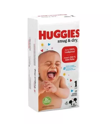 Huggies Snug And Dry Diapers, Size 1, Jumbo Pack, 38 Ct- Pack(age) of 38