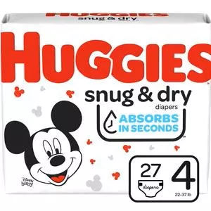 Huggies Snug And Dry Diapers, Size 4, Jumbo Pack, 27 Ct- Pack(age) of 27
