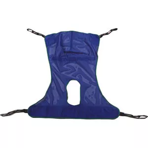 Invacare R115 - Reliant Full Body Sling with Commode Opening, Large, Green, Mesh
