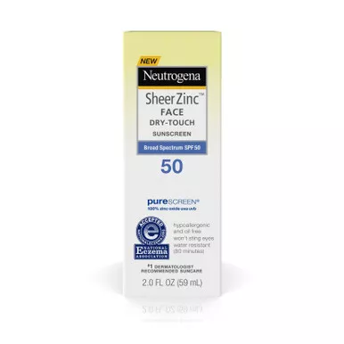J&J 11081 - Neutrogena Sheer Zinc Face Sunscreen SPF 50 2 fl oz