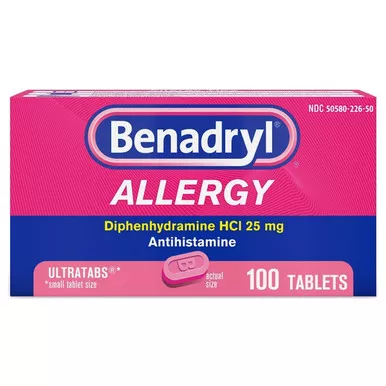J&J 17014 - Benadryl Ultra Allergy Relief Tablets, 100 ct