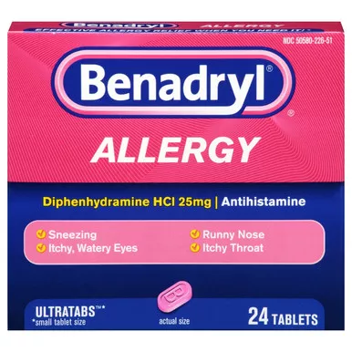 J&J 17031 - Benadryl Ultra Allergy Relief Tablets, 24 ct