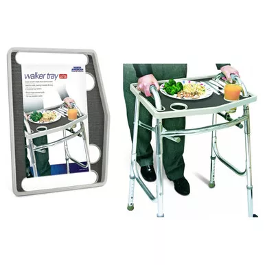 Jobar JB7591GRA - Walker Tray with Grip Mat, Gray, 20.75" x 15.75" x 1"