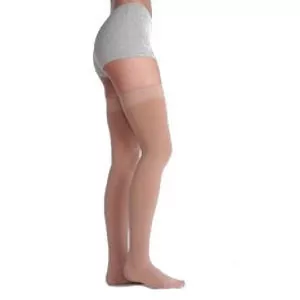 Juzo 2001AGRSB214 - Thigh w/Sil Border, Open Toe, Reg, Size 2, Beige