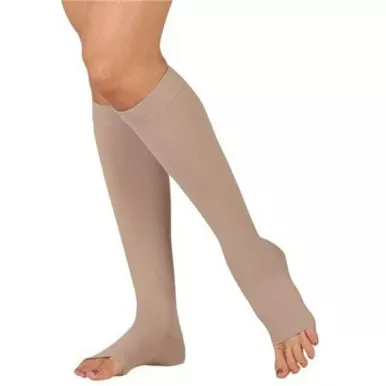 Juzo 2002ADR314 - Soft, Knee High, Open Toe, 30-40, Sz 3, Reg, Beige