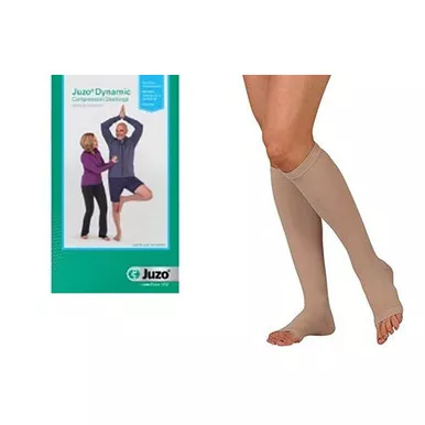 Juzo 3511ADSH144 - Juzo Dynamic Knee-High, 20-30, Short, Open, Beige, Size 4