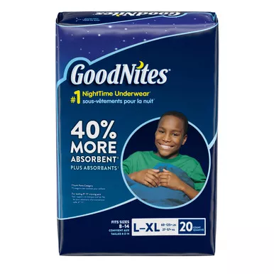 Kimberly Clark 30713 - Goodnites Youth Pants for Boys Large/X-Large, Mega Pack