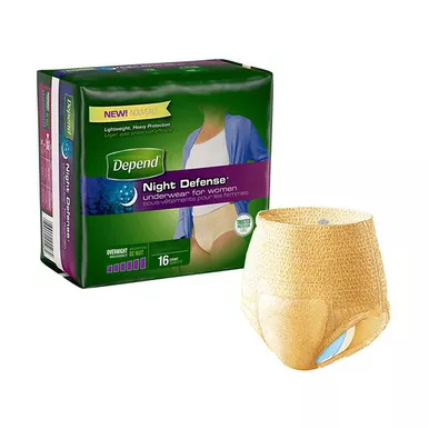 Kimberly Clark 45599 - Depend Underwear Overnight Absorbency For Women, Large, 38" - 54" waist.