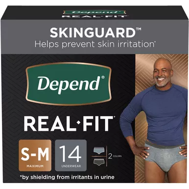 Kimberly Clark 51016 - Depend Underwear Real Fit for Men Small/Medium 28" - 40"